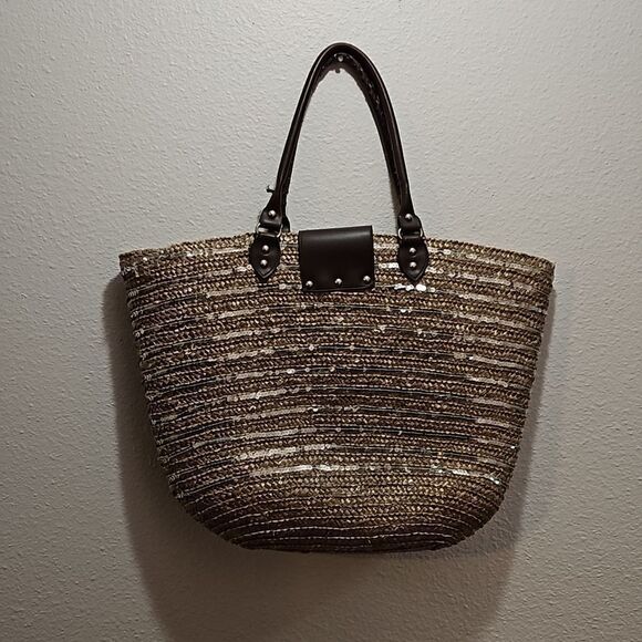 Sequined straw bag by calypso - Picture 3 of 7